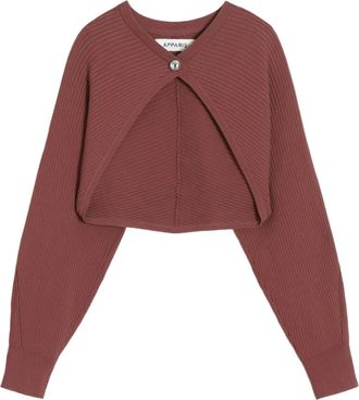 Apparis Cardigan a coste - Marrone
