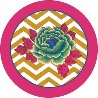 Lisa Corti Masonite Glory Zig Zag Placemat, Set Of 2 In Mustard