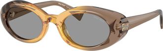 Miu Miu MU B09S Zonnebril - unisex - Zonnebrillen - Bruin - 52 MM - Accessoires