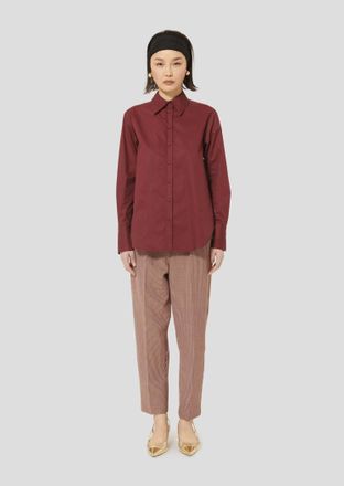 Tara Jarmon Clarisse Poplin Shirt In Bordeaux