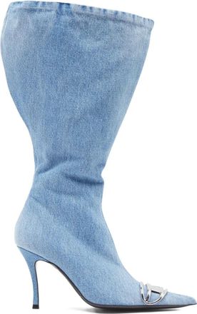 Diesel D-Venus boots - women - Calf Leather/Fabric/Cotton - 37 - Blue