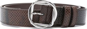 Jacquemus Snakeskin-Print Buckle Belt - Womens - Calf Leather