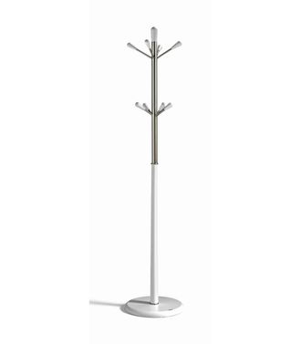 HERDASA Herdasa - Perchero Moderno Mod. 414 Herrajes Cromo Satinado Lacado Blanco, 180 Cm(alto)37 Cm(ancho)37 Cm(largo)