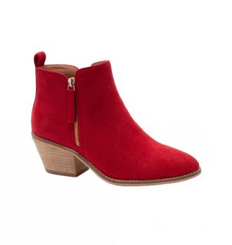 Corkys Footwear Womens Spooktacular Bootie In Red Suede