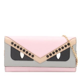 Fendi Pre-owned Fendi Studded Leather Monster Eyes Tube Wallet On Chain Ladies DYEM6ZLSXNAHSD28