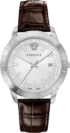 Versace Heren, Accessoires, Grijs, Maat: ONE Size Leer