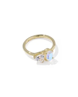 Kendra Scott Womens Tatum Band Ring In Gold White Cz Mix