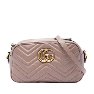 Gucci Pre-owned doorgestikte crossbody tas - Dames - Pre-owned - Beige - Maat: ONE Size Zijde