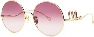 Chlo&eacute; Logo Round-frame Sunglasses - Red - One Size