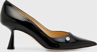 Jimmy Choo London Rosalia Patent Pearly-Strap Pumps