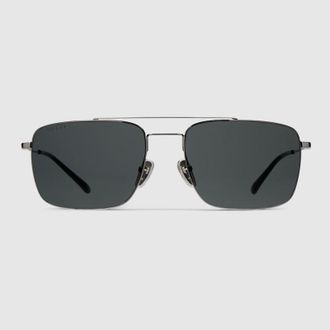 Gucci Specialized-fit Navigator Sunglasses, Black