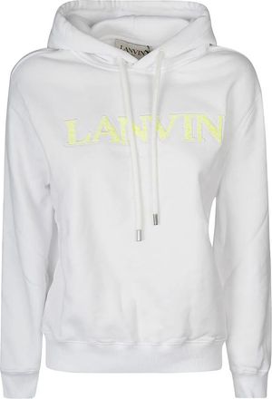 Lanvin Optic White Hooded Sweatshirt - Dames - Hoodies - Wit - XS - Katoen - Hoodies & sweatvesten
