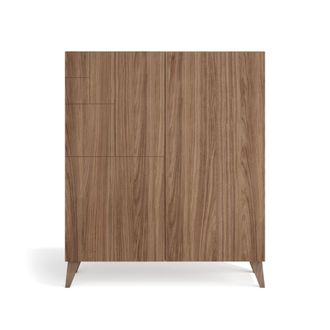 HERDASA Zapatero de melamina nogal 109x90x27 cm