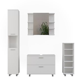 Vicco Conjunto De Muebles De Ba&ntilde;o Ilias, Blanco, 4 Partes