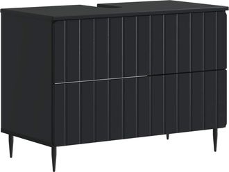 vidaXL Mueble De Lavabo Para Ba&ntilde;o Zwolle Negro 82 X 41 X 58,5 Cm Vidaxl
