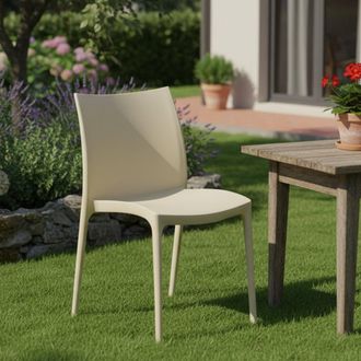 Dmora Dmora Chaise Empilable, Made In Italy, 46 X 54 X 82 Cm, Couleur Beige