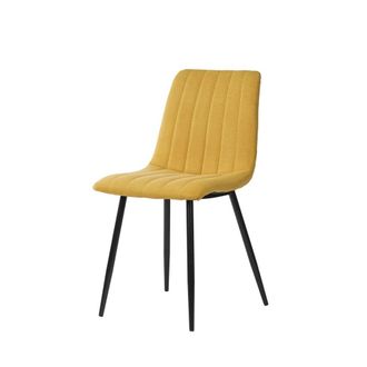 Koketto Home Silla de comedor acolchada mostaza con patas negras