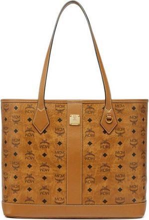 MCM New Medium Liz Shopper in Visetos in Cognac at Nordstrom