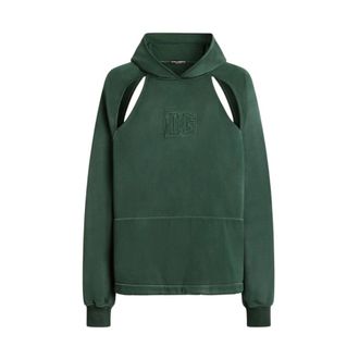 Dolce & Gabbana Hoodies, male, Green, Size: L Dolce & Gabbana Sweaters Green