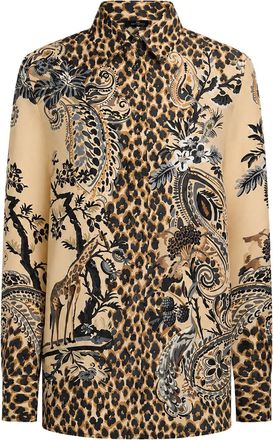 Etro SILK SHIRT WITH PLACEMENT LEOPARD PRINT - Etro - Woman