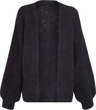 Americandreams Cardigans, female, Black, L, Oversized Knitwear Cardigan Nero Aw25