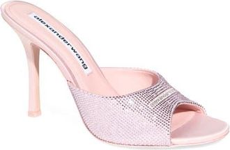 Alexander Wang Cher Crystal Logo Sandal in Light Pink at Nordstrom, Size 37.5