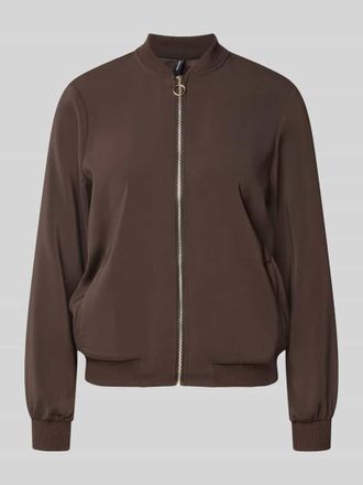 Vero Moda Regular Fit Blouson mit Rei&szlig;verschluss-Detail in Schoko, Gr&ouml;&szlig;e XL
