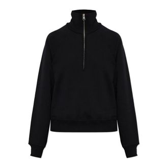 Ami Sweatshirt met halve rits - Dames - Vesten met rits - Zwart - S - Katoen - Hoodies & sweatvesten