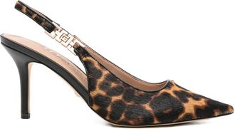 Guess Co 85 mm slingback pumps met luipaardprint - Bruin