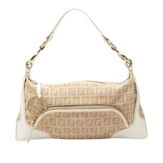 Fendi Pre-owned Chef Schoudertas - Dames - Pre-owned - Beige - Maat: ONE Size Zijde