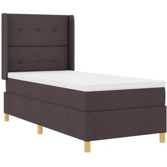 vidaXL Vidaxl - Cama Tipo Box Spring Con Colch&oacute;n Marr&oacute;n 90 X 200 Cm Tela