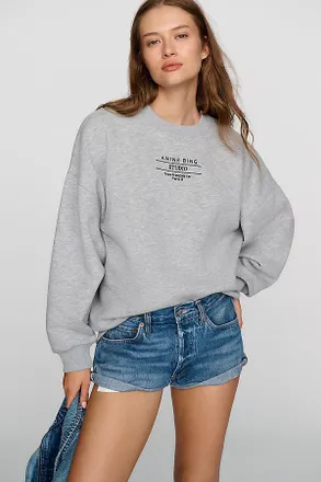 Anine Bing Miles Cotton Blend Graphic Sweatshirt
