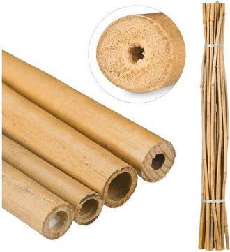 Relaxdays Relaxdays - 75 Varas De Bamb&uacute;, Tutores Para Plantas, Bamb&uacute; Natural, 150 Cm, Decorativas, Para Manualidades, Marr&oacute;n Natural