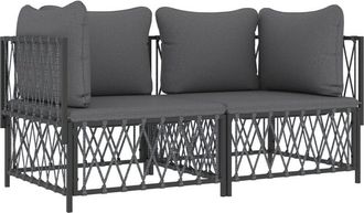 vidaXL Juego Muebles De Jard&iacute;n 2 Pzas Y Cojines Acero Gris Antracita Vidaxl