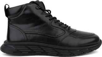 Sergio Moretti Enkellaarsjes - Heren - Veterlaarzen - Zwart - 42 EU - Leer - Schoenen