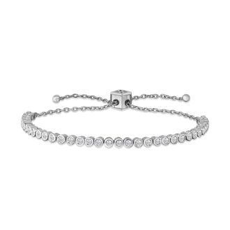 The Diamond Store Lab Diamond Bezel Rubover Tennis Bracelet 0.50ct in 925 Silver