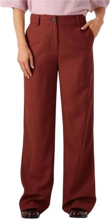 Modstr&ouml;m Broeken, Dames, Bruin, XS, Rode Wijde Pijp Broek voor Herfst