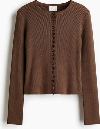 H&M Gerippter Cardigan - Beige