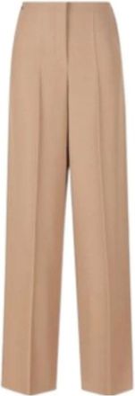Fendi Straight Trousers, female, Beige, Size: S High Waist Wool Pants