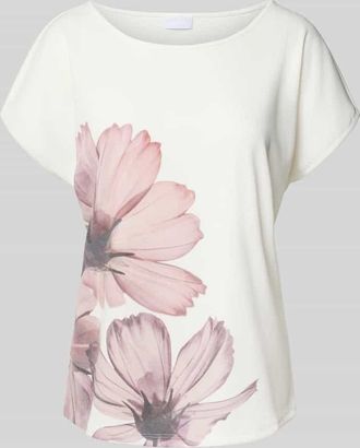 Jake*s T-Shirt mit Rundhalsausschnitt in Beige, Gr&ouml;&szlig;e M