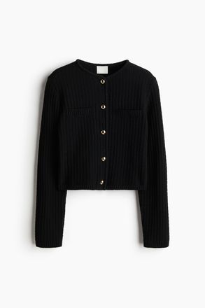 H&M Cardigan mit Perlmuster - Schwarz