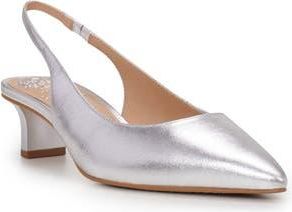 Vince Camuto Pilar Slingback Kitten Heel Pump in Silver at Nordstrom Rack, Size 9.5