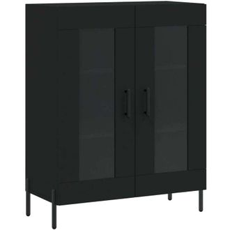 vidaXL Credenza Nera 69,5x34x90 cm in Legno Multistrato Vidaxl