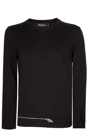 Dsquared2 WOMENS HIGH NECK+ZIP Size: S, colour: BLACK