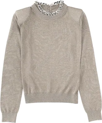 Circus Hotel Link Chain Viscose Sweater - Gray