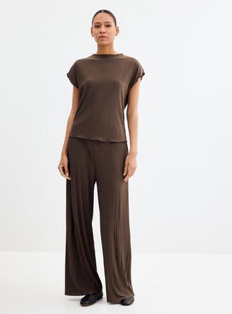 Sams&oslash;e & Sams&oslash;e Uma elastic waist pleated pant Fit: Wide leg, super high rise