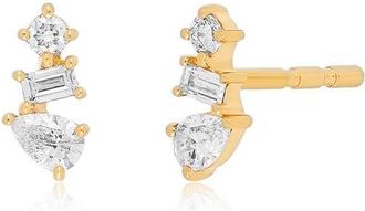 EF Collection Multifacted Diamond Stud Earrings in 14K Yellow Gold at Nordstrom