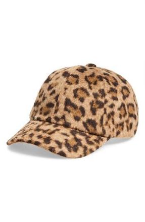 Melrose and Market Brushed Pattern Baseball Cap in Brown Leopard at Nordstrom Rack