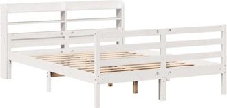 vidaXL Vidaxl - Bed Frame with Headboard without Mattress White 150x200 cm King Size