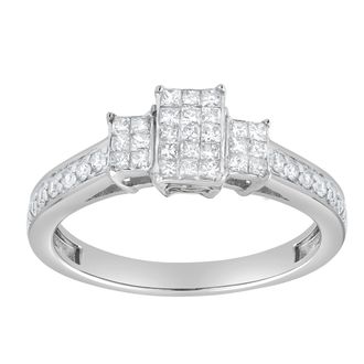 LuvMyJewelry Lumetra 0.55 Ct 10K Gold Diamond Ring